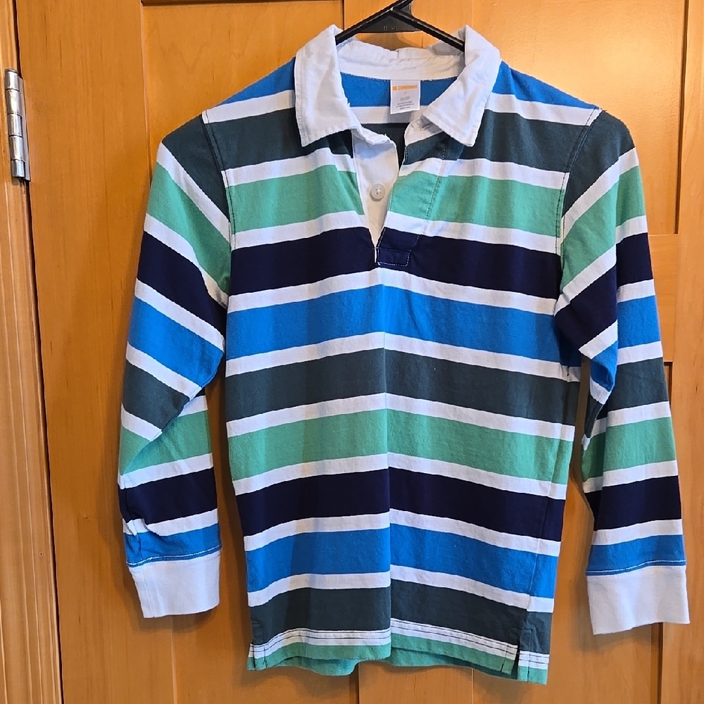 Gymboree Kid's Striped Long Sleeve Polo Shirt